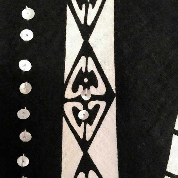 UNIQUE Striking Black & White Circle Skirt, Sequins, S - Picture 6 of 8